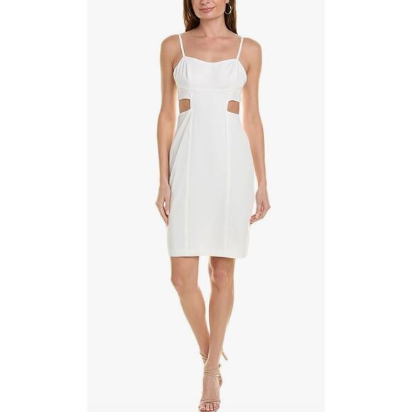 BCBG NEW YORK Women's Twill Cutout Day Dress In Marshmallow. Size 6. NWOT - Picture 1 of 8